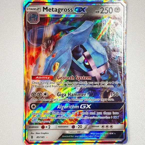 Pokemon | Toys | Metagross Gx 8545 Guardians Rising Ultra Rare Like New |  Poshmark